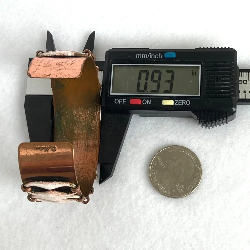 Vintage Matisse-Renoir Copper Anodized “Espana” Wide Cuff Bracelet 6.5